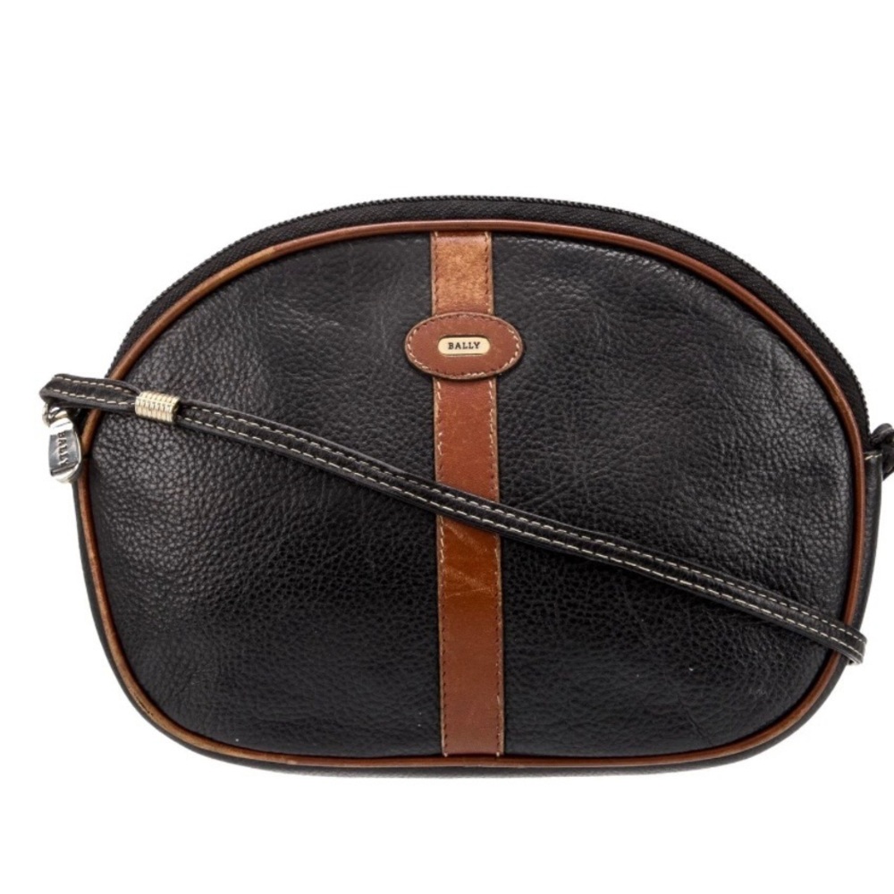 Vintage Bally Black and Brown Leather Crossbody bag